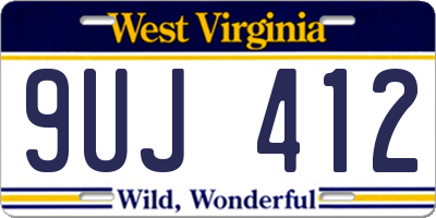 WV license plate 9UJ412