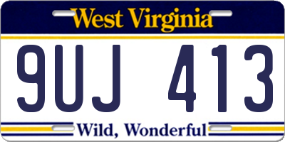 WV license plate 9UJ413