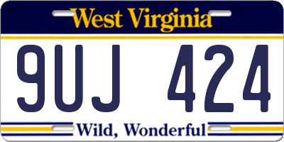 WV license plate 9UJ424