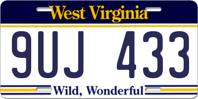 WV license plate 9UJ433