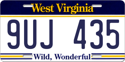WV license plate 9UJ435