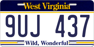WV license plate 9UJ437
