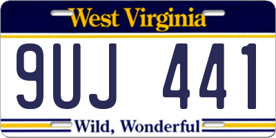 WV license plate 9UJ441