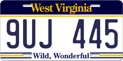 WV license plate 9UJ445