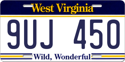 WV license plate 9UJ450