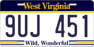 WV license plate 9UJ451