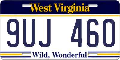 WV license plate 9UJ460
