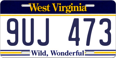 WV license plate 9UJ473