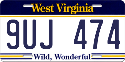 WV license plate 9UJ474