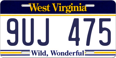 WV license plate 9UJ475