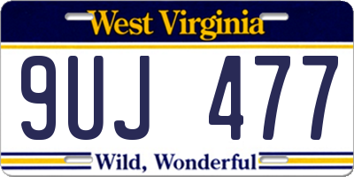 WV license plate 9UJ477