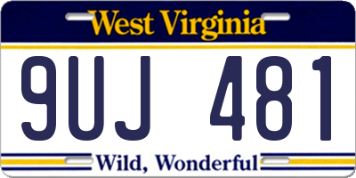 WV license plate 9UJ481
