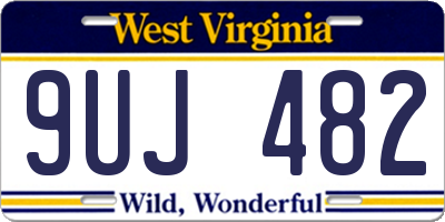 WV license plate 9UJ482
