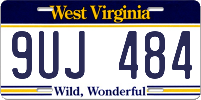 WV license plate 9UJ484