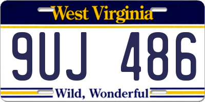 WV license plate 9UJ486
