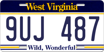 WV license plate 9UJ487