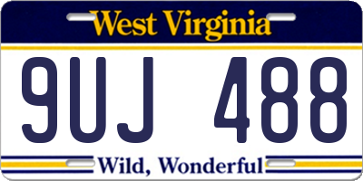 WV license plate 9UJ488
