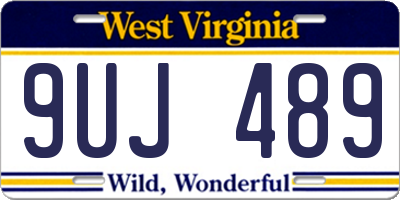 WV license plate 9UJ489