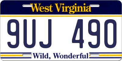 WV license plate 9UJ490
