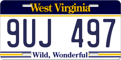 WV license plate 9UJ497