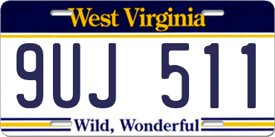 WV license plate 9UJ511