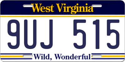 WV license plate 9UJ515