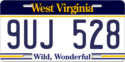 WV license plate 9UJ528