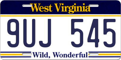 WV license plate 9UJ545
