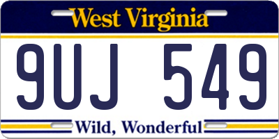 WV license plate 9UJ549