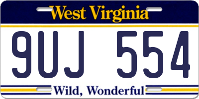 WV license plate 9UJ554