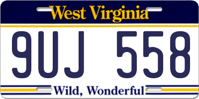 WV license plate 9UJ558