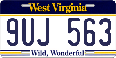 WV license plate 9UJ563