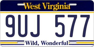 WV license plate 9UJ577