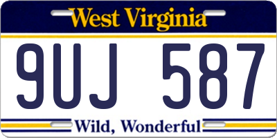 WV license plate 9UJ587
