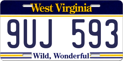 WV license plate 9UJ593