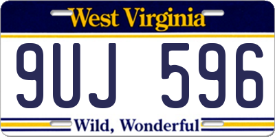 WV license plate 9UJ596