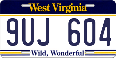 WV license plate 9UJ604