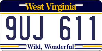 WV license plate 9UJ611