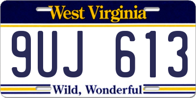 WV license plate 9UJ613