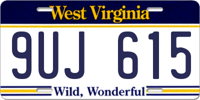 WV license plate 9UJ615