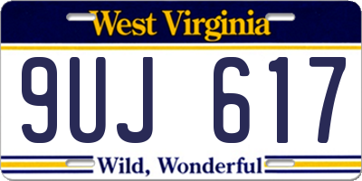 WV license plate 9UJ617