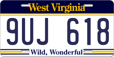 WV license plate 9UJ618