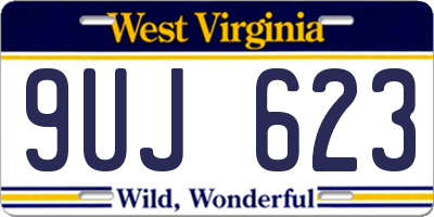 WV license plate 9UJ623