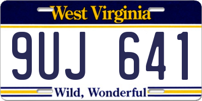 WV license plate 9UJ641
