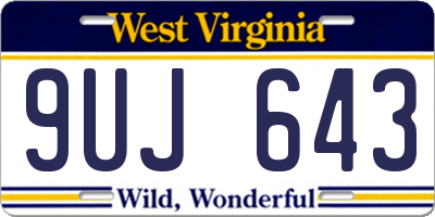 WV license plate 9UJ643