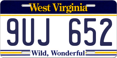WV license plate 9UJ652
