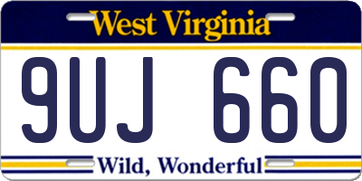WV license plate 9UJ660