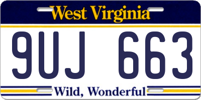WV license plate 9UJ663