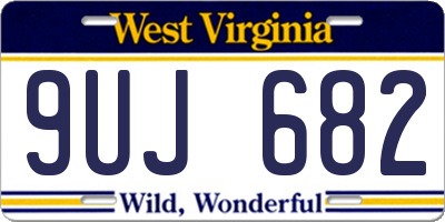 WV license plate 9UJ682