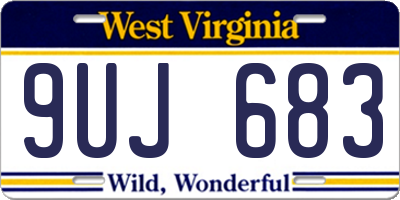 WV license plate 9UJ683